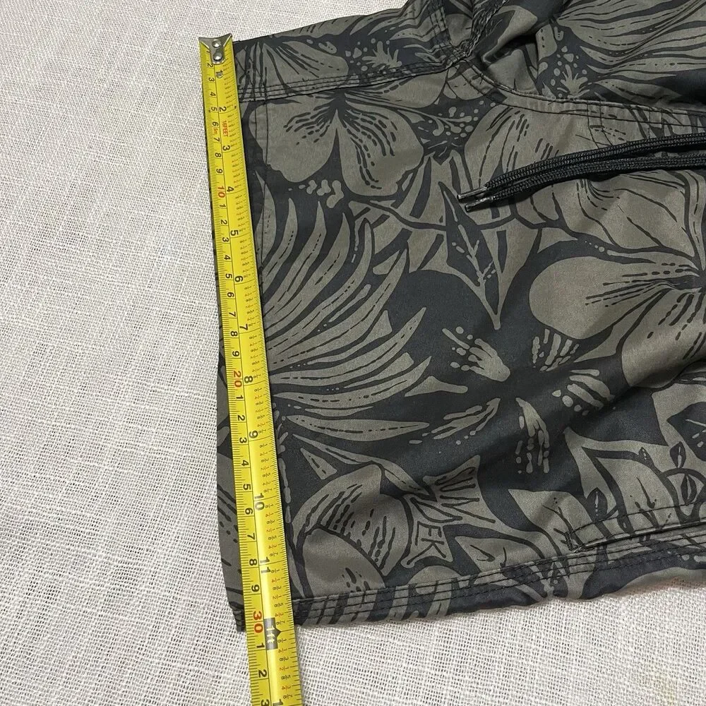 Sundek Taffeta Swim Trunks Size M |Fit S Floral Camo Rainbow Back Stripe Pockets